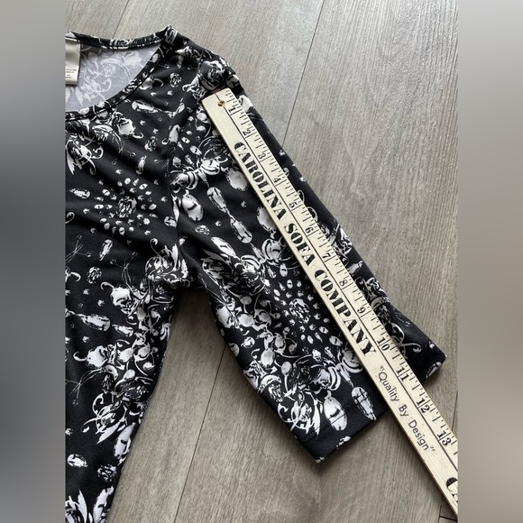 Kim Rogers Black White Patterned 3/4 Sleeve Dressy Blouse Women’s Large - Picture 9 of 9